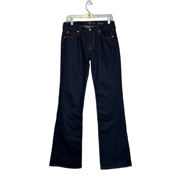 7 for all mankind blue dark wash bootcut women jeans size 28 - Picture 3 of 10